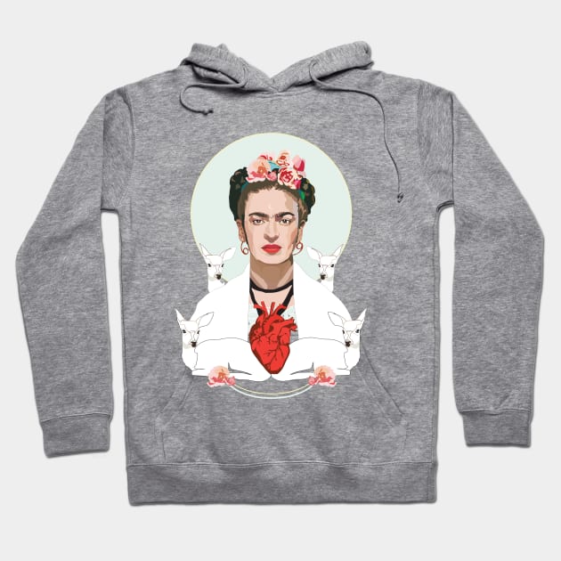 Frida Kahlo (white) Hoodie by annamckay